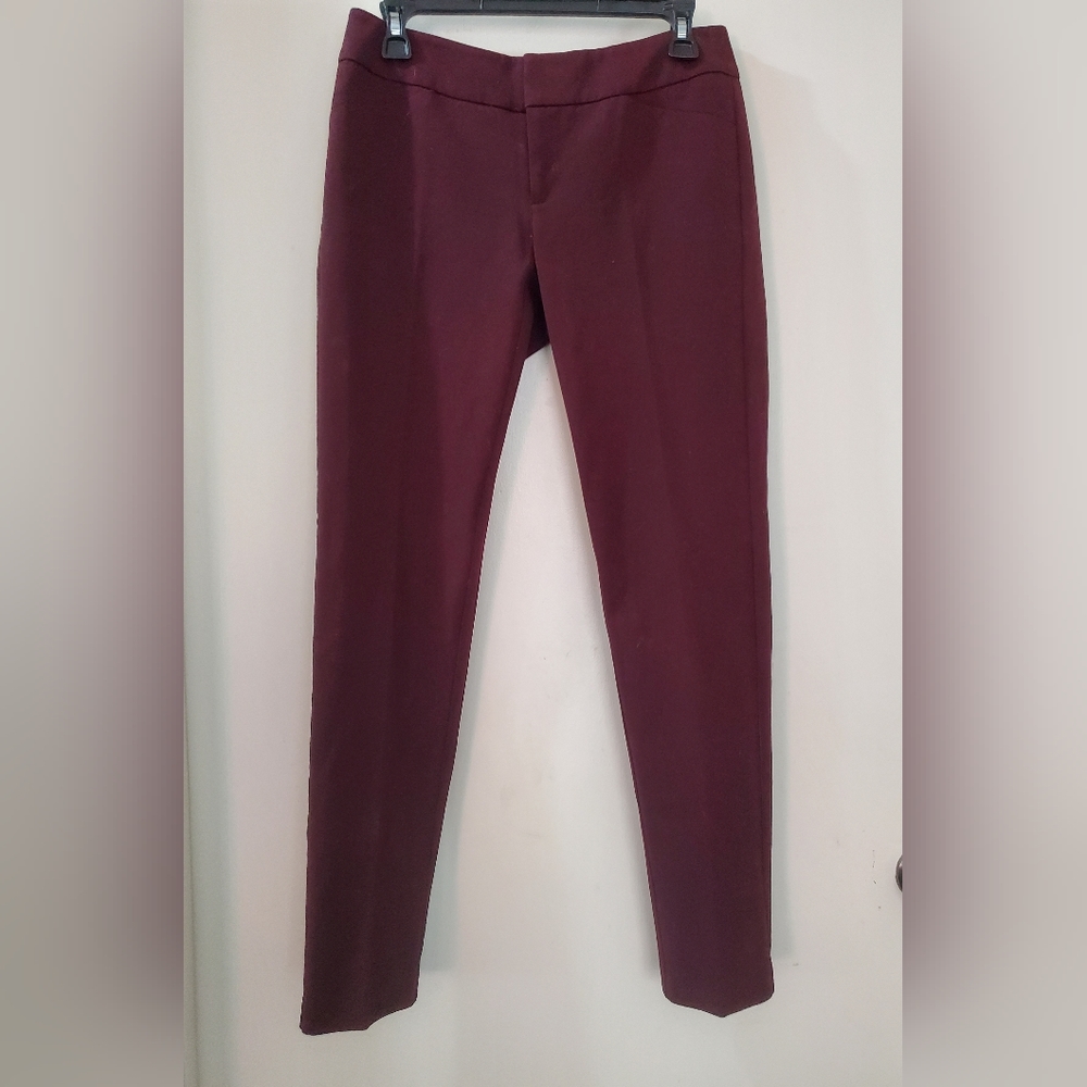 Cynthia Rowley dark red / wine stretch slim tailored pants, size 2, EUC